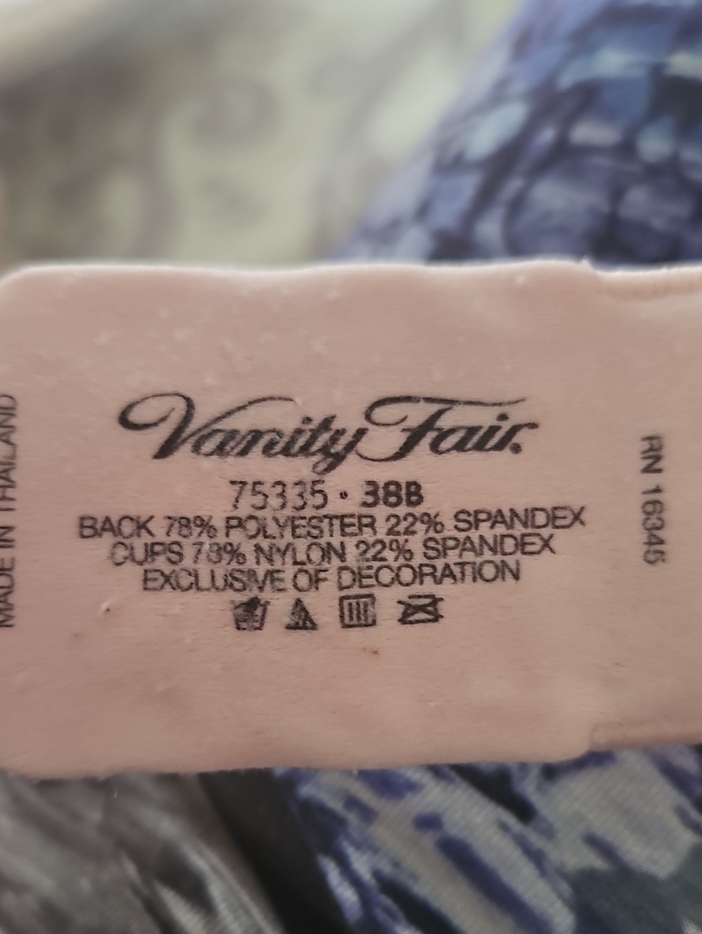 Vanity FAIR pink Underwire Bra W Adjustable Straps 2 Hook Hooks Pretty Color 38B - Picture 5 of 8